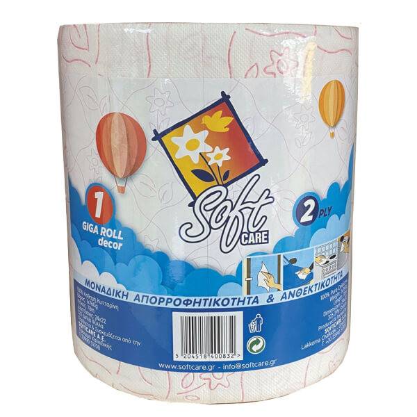 SOFTCARE χαρτί κουζίνας giga décor 2φυλλο 760gr