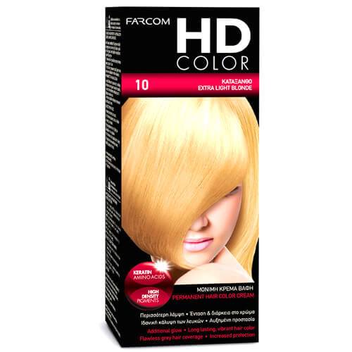 FARCOM HD color βαφή μαλλιών No10 60ml