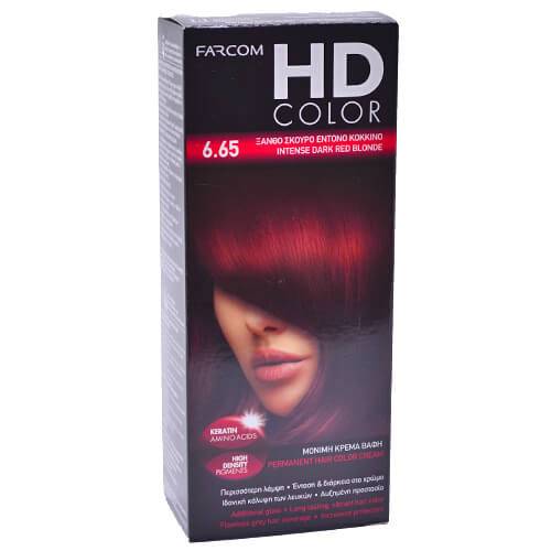FARCOM HD color βαφή μαλλιών No6.65 60ml