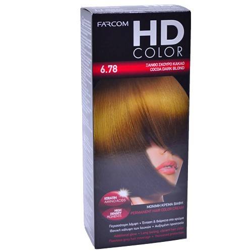 FARCOM HD color βαφή μαλλιών No6.78 60ml