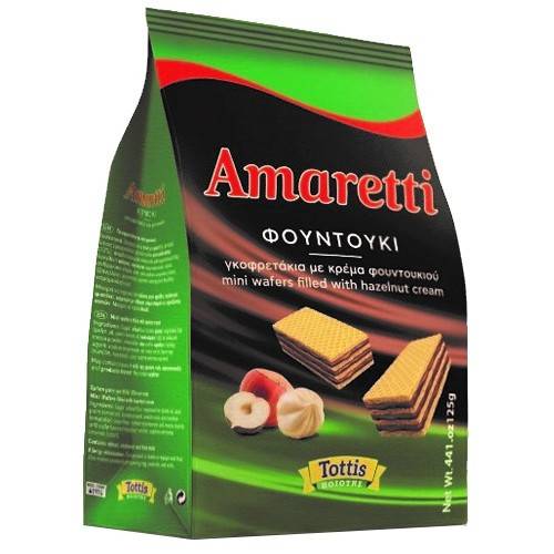 TOTTIS Amaretti γκοφρετάκια με κρέμα φουντουκιού 125gr