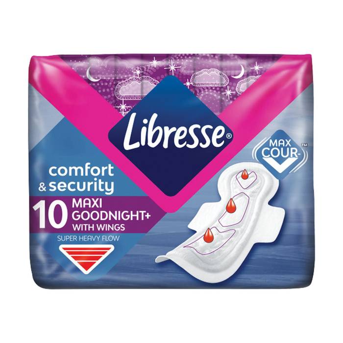 LIBRESSE σερβιέτες goodnight maxi 10τεμ