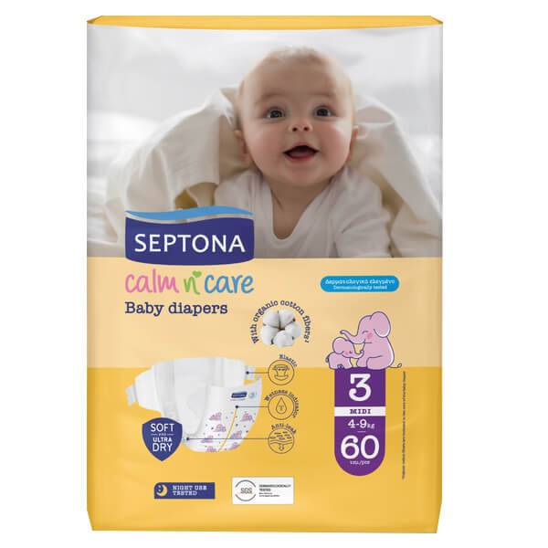 SEPTONA παιδικές πάνες midi No3 4-9kg 60τεμ