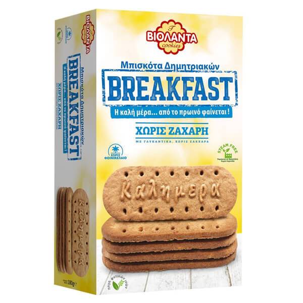 ΒΙΟΛΑΝΤΑ μπισκότα δημητριακών breakfast χωρίς ζάχαρη 180gr