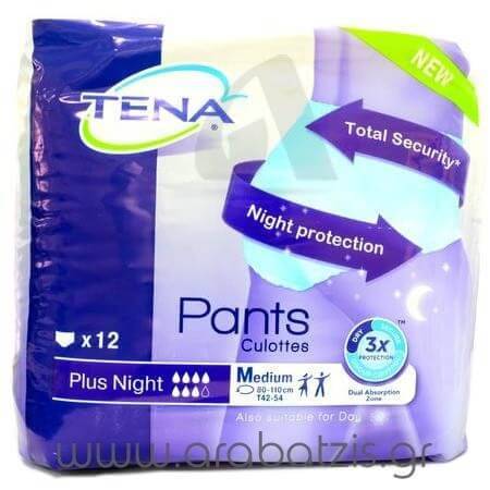 TENA pants plus night πάνα βρακάκι ακράτειας medium 12τεμ