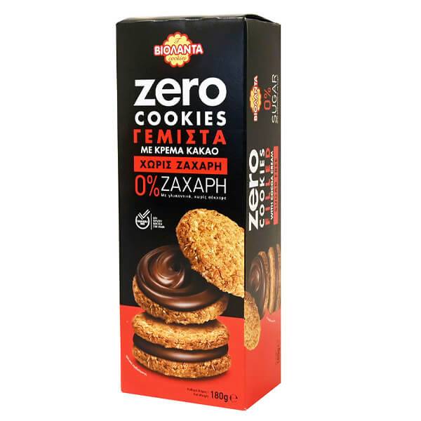 ΒΙΟΛΑΝΤΑ μπισκότα zero cookies με κρέμα σοκολάτας χωρίς ζάχαρη 180gr