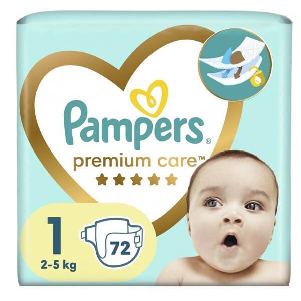 PAMPERS premium care βρεφικές πάνες No1 2-5kg 72τεμ