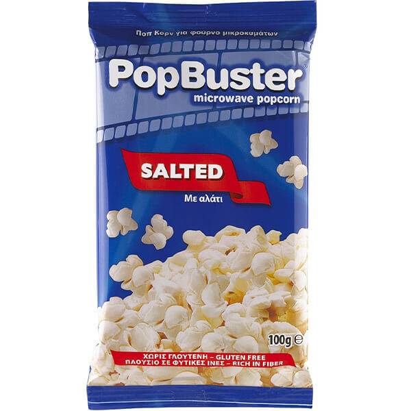 POPBUSTER ποπ κορν με αλάτι για φούρνο μικροκυμάτων 100gr
