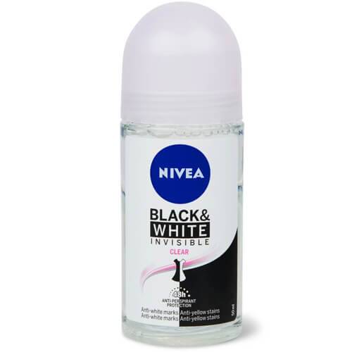 NIVEA αποσμητικό σώματος roll-on black και white invisible clear 50ml