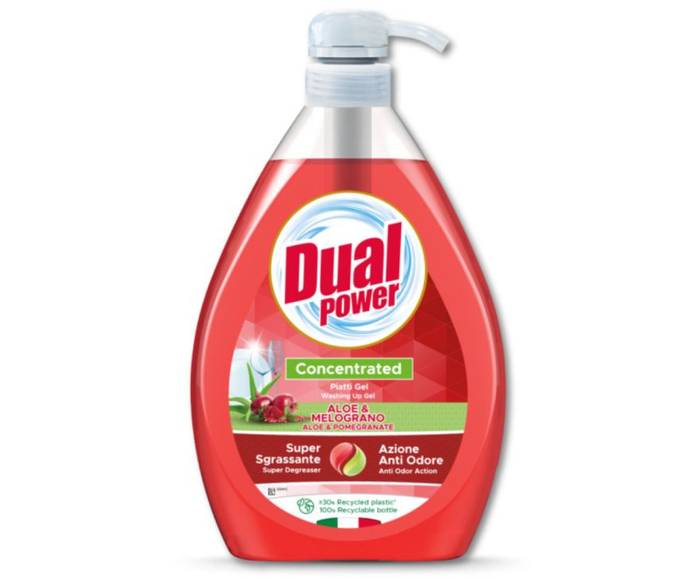 DUAL POWER υγρό πιάτων αλόη και ρόδι με αντλία 1lt