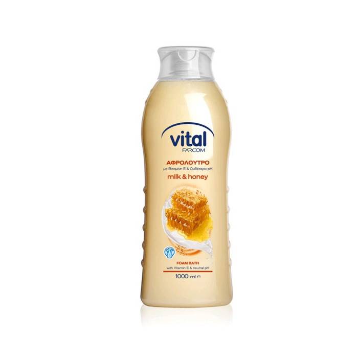 FARCOM Vital αφρόλουτρο milk και honey 1lt