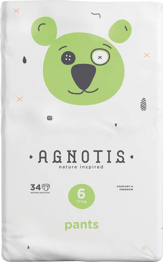 AGNOTIS παιδικές πάνες βρακάκι No6 17+kg 34τεμ