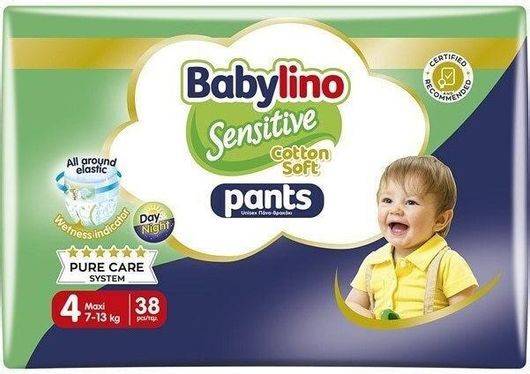 BABYLINO πάνες βρακάκι Sensitive No4 7-13kg 38τεμ