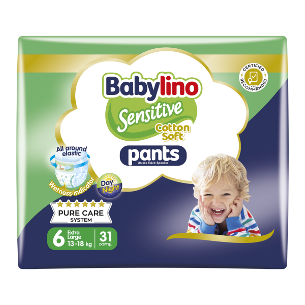 BABYLINO πάνες βρακάκι Sensitive No6 13-18kg 31τεμ