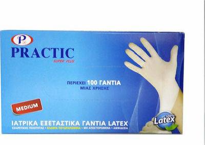 PRACTIC γάντια latex χωρίς πούδρα small 100τεμ