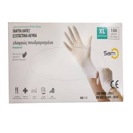 MOPATEX Sam γάντια latex ελαφρώς πουδραρισμένα extra large 100τεμ