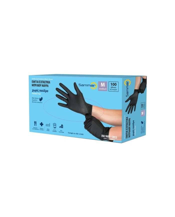 MOPATEX Sam γάντια νιτριλίου μαύρα light medium 100τεμ