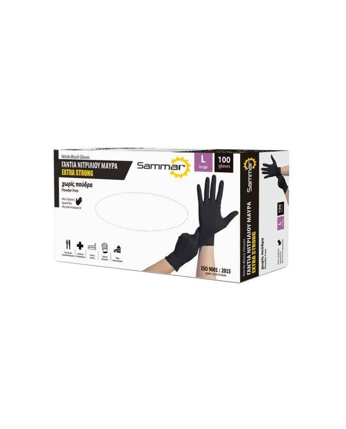 MOPATEX Sam γάντια νιτριλίου μαύρα έξτρα δυνατά large 100τεμ