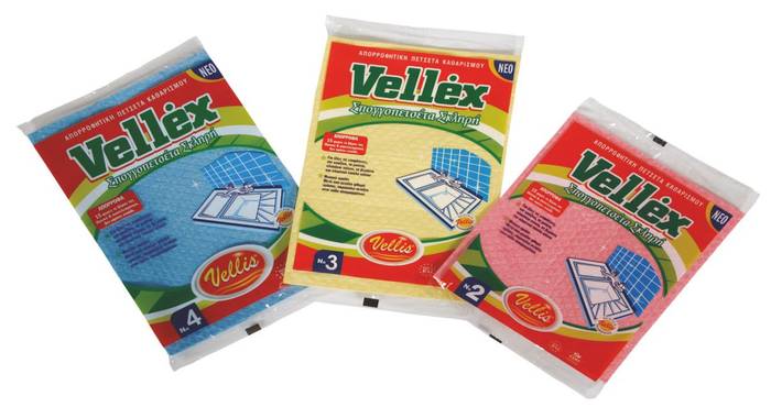 VELLEX σπογγοπετσέτα σκληρή No3 20x30cm