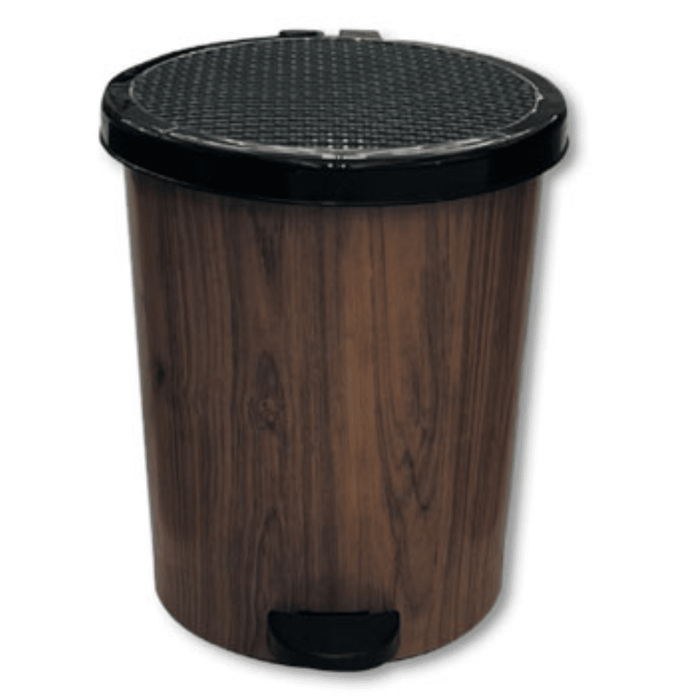 TNS Saglam κάδος απορριμμάτων με πεντάλ πλαστικός σχέδιο ξύλου 7lt