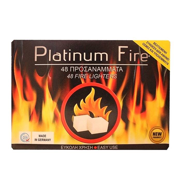 PLATINUM FIRE προσάναμμα τζακιού κηροζίνης 48τεμ