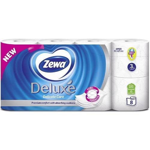ZEWA deluxe χαρτί υγείας delicate care λευκό 8τεμ