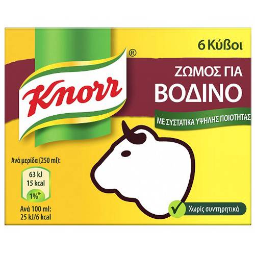KNORR ζωμός βοδινού 6τεμ