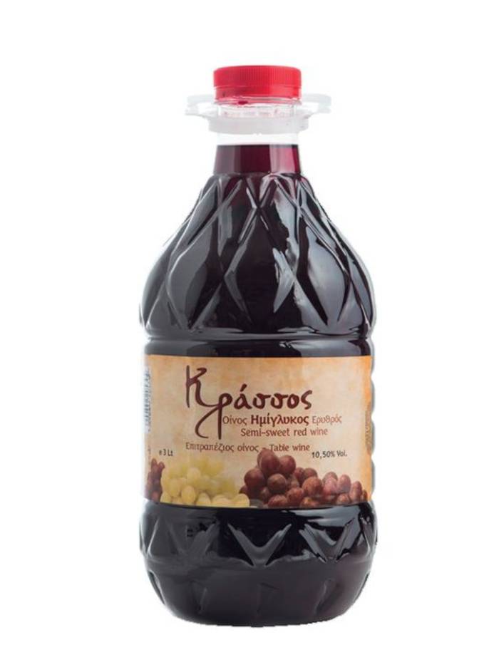 ΝΙΚΟΛΑΟΥ Κράσσος οίνος ερυθρός ημίγλυκος 3lt