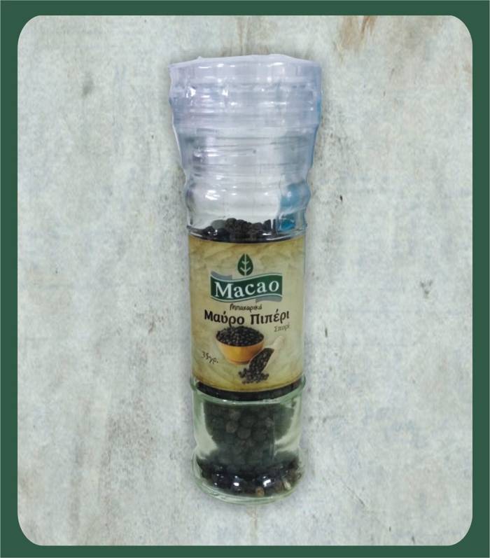 MACAO μαύρο πιπέρι σπυρί με μύλο 35gr