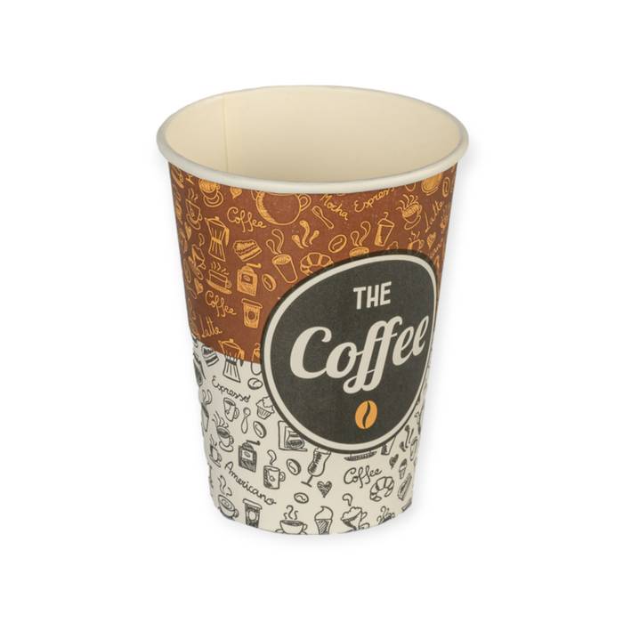 ΘΑΛΑΣΣΙΝΟΣ ποτήρι χάρτινο άσπρο-καφέ single wall 12oz 50τεμ