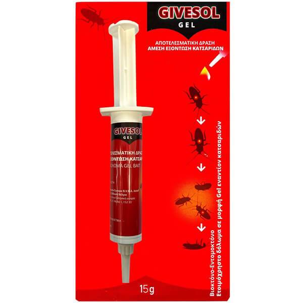 GIVESOL σύριγγα με gel για κατσαρίδες 15gr