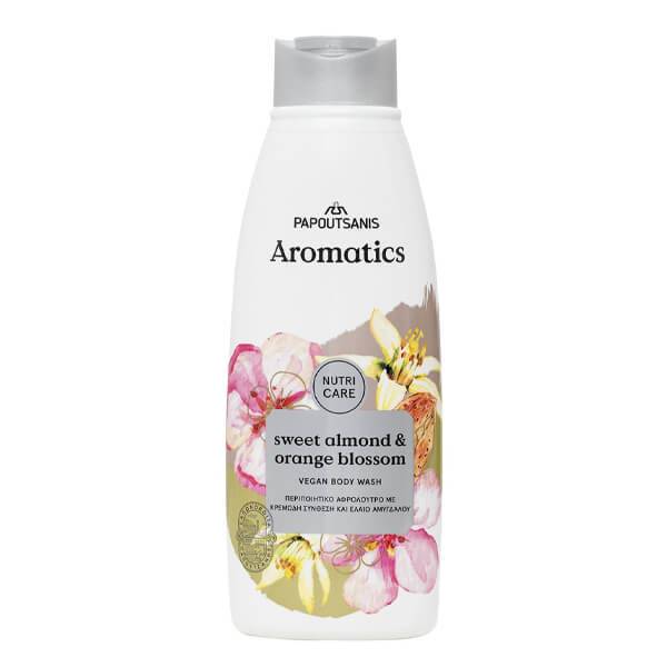ΠΑΠΟΥΤΣΑΝΗΣ Aromatics αφρόλουτρο vegan με αμύγδαλο και πορτοκάλι 600ml