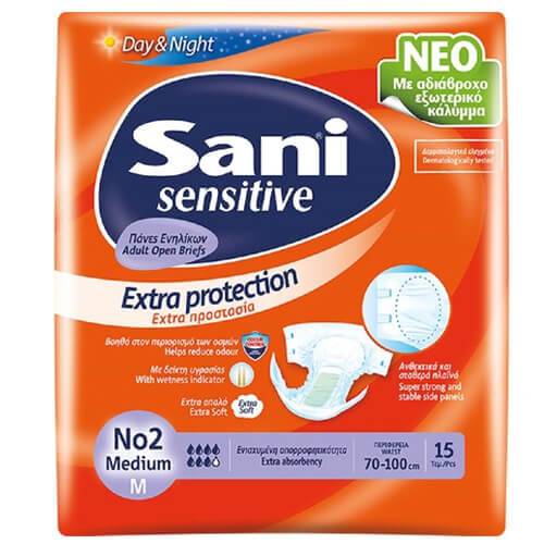 SANI sensitive πάνες ακράτειας No2 medium 15τεμ