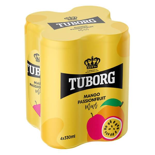 TUBORG αναψυκτικό σόδα με μάνγκο και φρούτα του πάθους 4x330ml