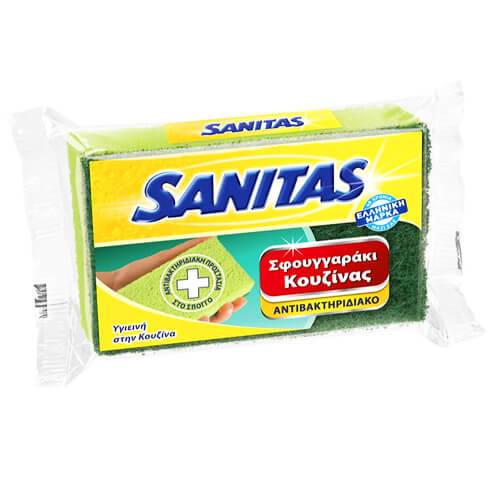 SANITAS σφουγγαράκι κουζίνας αντιβακτηριδιακό 1τεμ