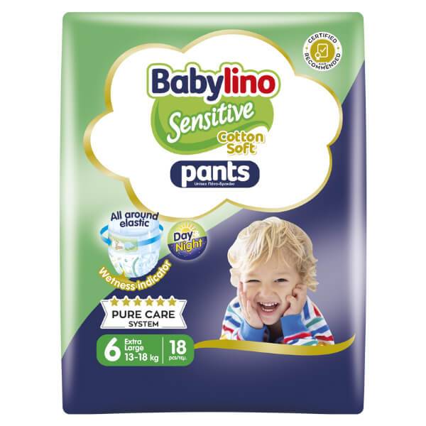 BABYLINO πάνες βρακάκι Sensitive No6 13-18kg 18τεμ