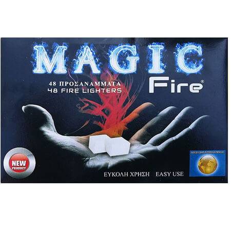 MAGIC FIRE προσάναμμα παραφίνης κύβου τζακιού 48τεμ