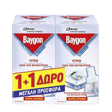 BAYGON υγρό κατά των κουνουπιών ανταλλακτικό 120 ώρες 2x36ml