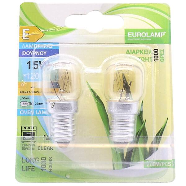 EUROLAMP λάμπα φούρνου 15W E14 220-240V 2τεμ