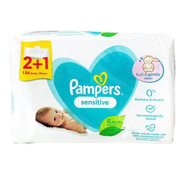 PAMPERS μωρομάντηλα Sensitive 3x52τεμ