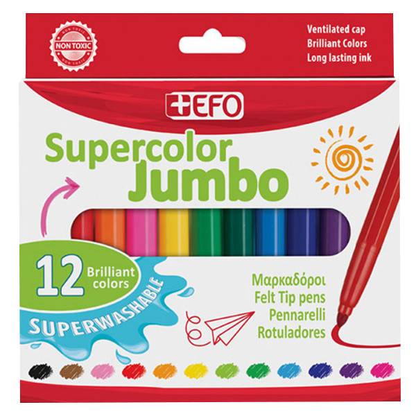 +EFO μαρκαδόροι super colour jumbo 12τεμ