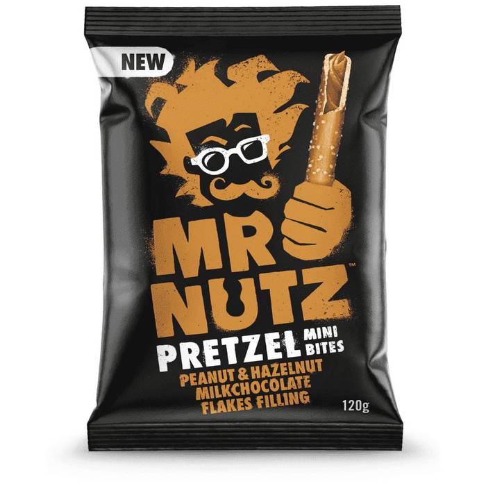 MR. NUTZ κράκερ mini pretzel με γέμιση σοκολάτας 120gr