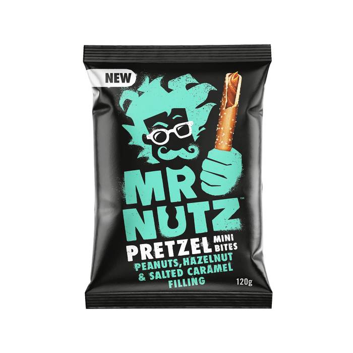 MR. NUTZ κράκερ mini pretzel με γέμιση αλατισμένης καραμέλας 120gr