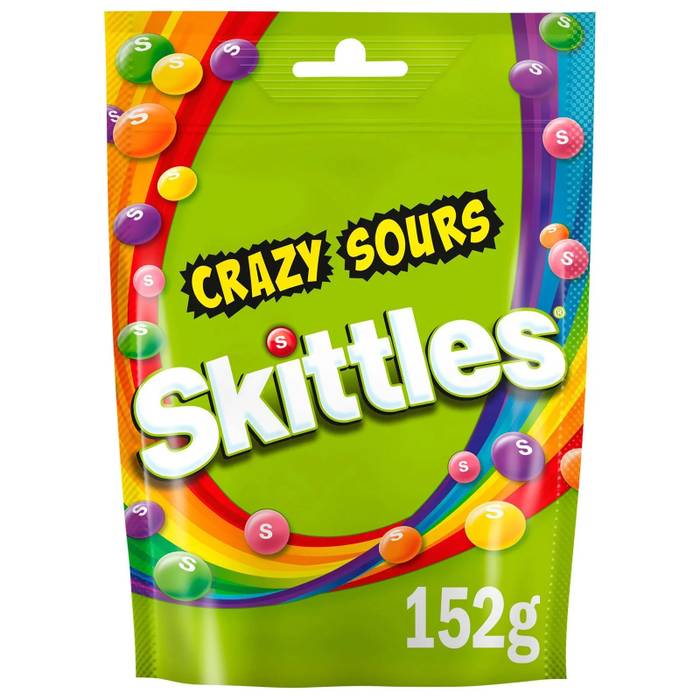 SKITTLES καραμέλες crazy sours 136gr