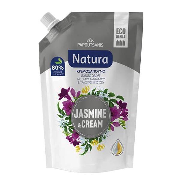 ΠΑΠΟΥΤΣΑΝΗΣ Natura κρεμοσάπουνο σακούλα jasmine και cream 500ml