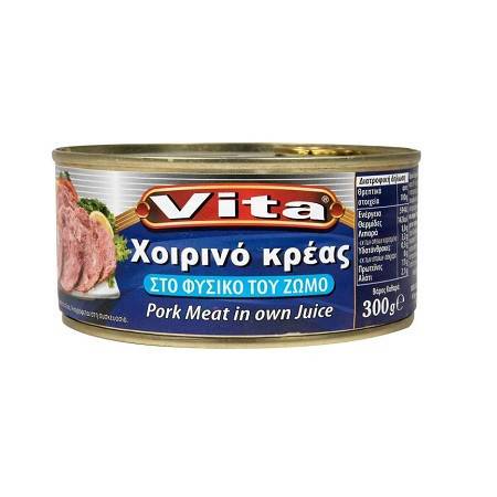 VITA χοιρινό κρέας στο φυσικό του ζωμό 300gr