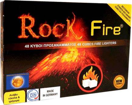 ROCK FIRE προσάναμμα τζακιού κηροζίνης 48τεμ