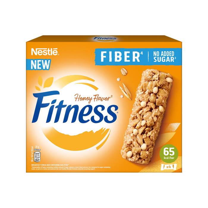 NESTLE μπάρες δημητριακών fitness fiber με μέλι χωρίς ζάχαρη 4x20gr