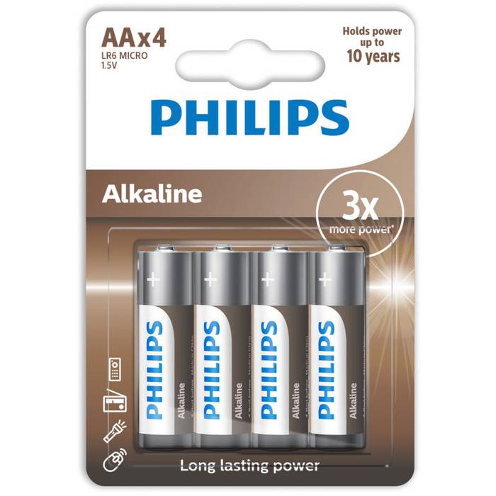 PHILIPS μπαταρία αλκαλική AA 4τεμ