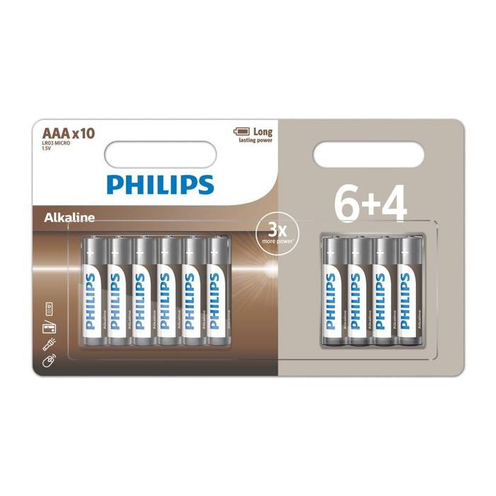 PHILIPS μπαταρία αλκαλική AAA 10τεμ